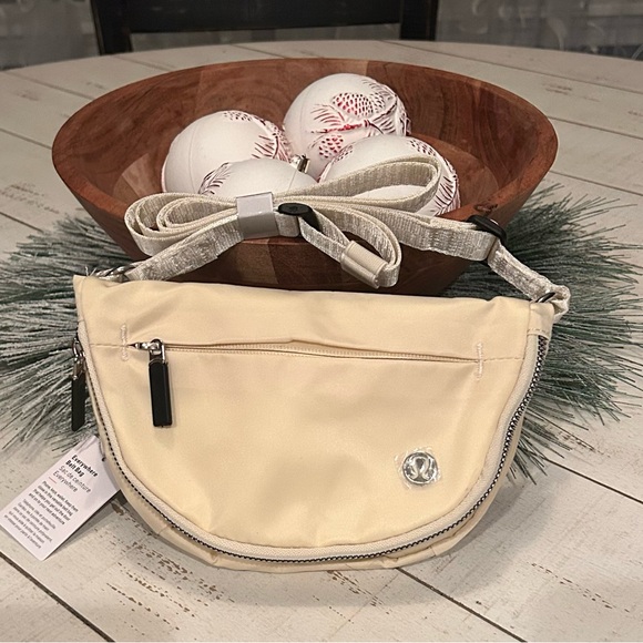 lululemon athletica Handbags - Lululemon All Night Festival Micro Bag - Cream/Silver